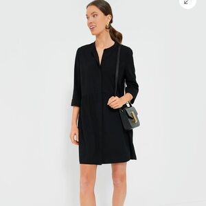 Tuckernuck Women's Black Royal Shirt Dress Mini Half Sleeve Size L